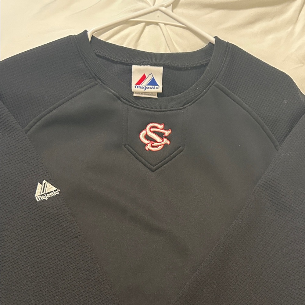 South Carolina Baseball Majestic Black Pullover LARGE